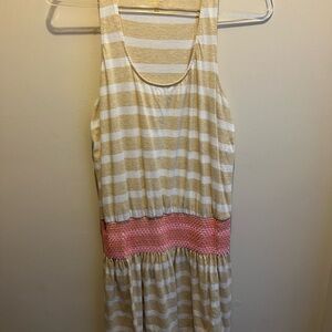 Lilly Pulitzer Beige and Coral Striped Mini Dress